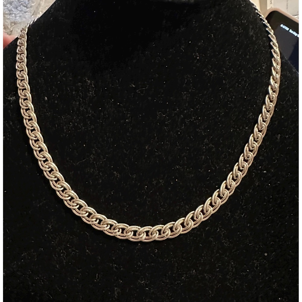 PPC Sterling Silver Double Link Rolo Chain Necklace 18"
